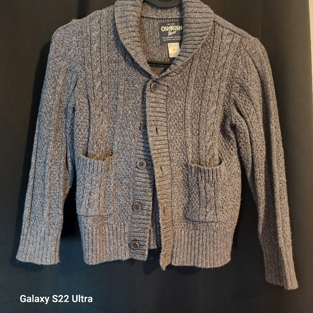 Boys OSH Kosh B'Gosh Gray Size 6 Sweater